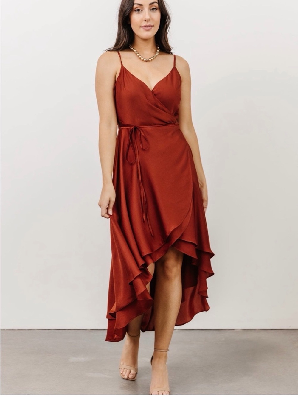 Baltic Born NWT Steffi Tulip High-Low Wrap Dress in Bronze XL